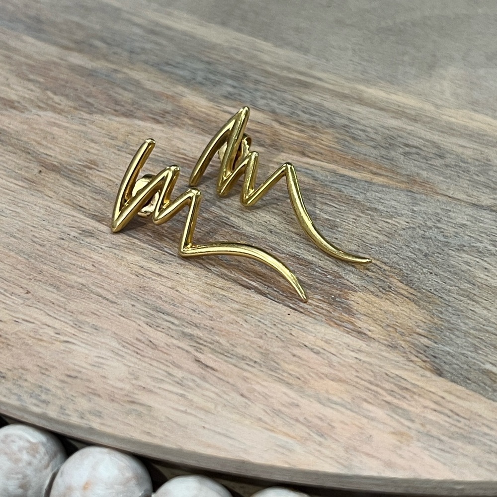 Tiffany & Co. Yellow Gold Zig-Zag Earrings (AUTHENTIC)